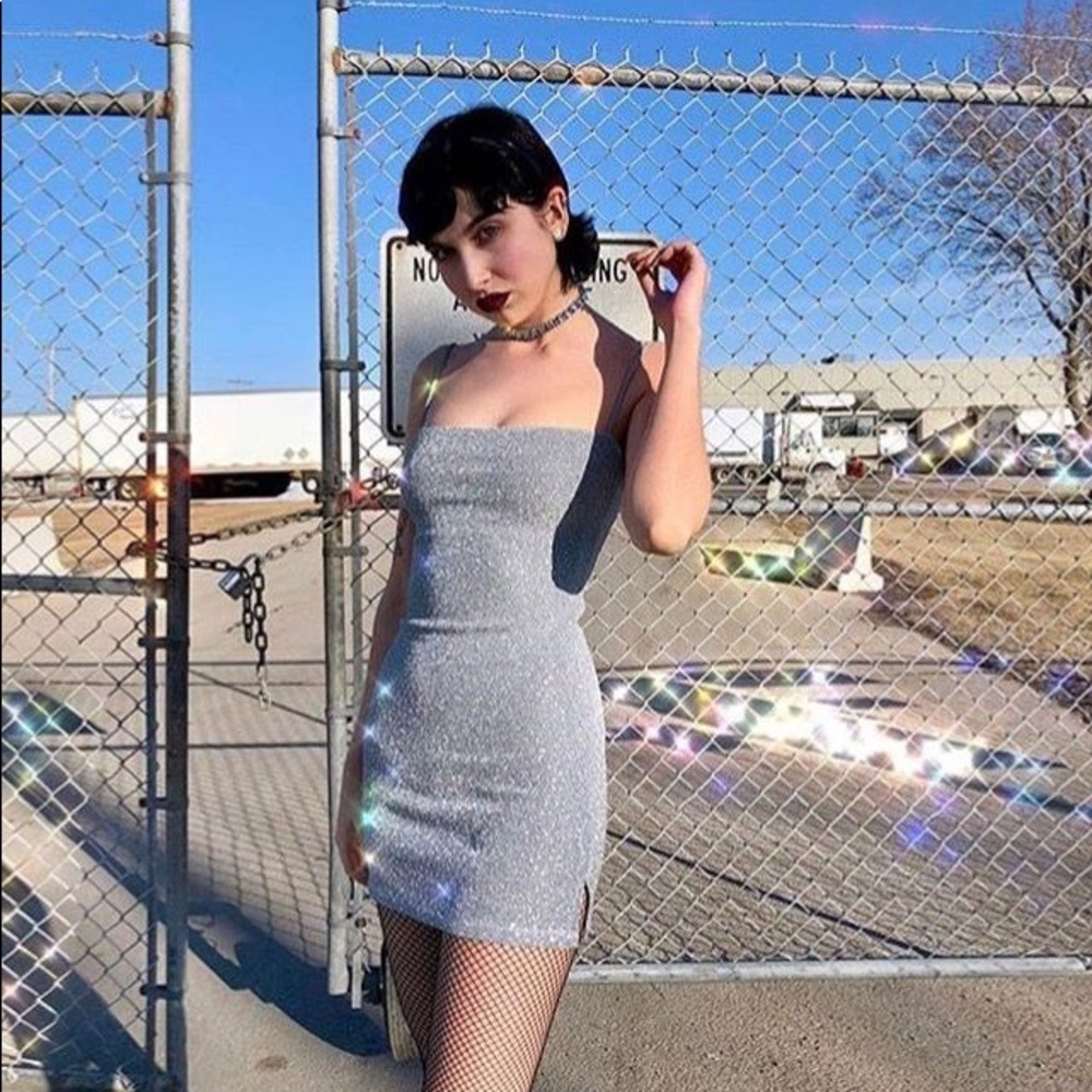 Unif O-Ren silver mini dress